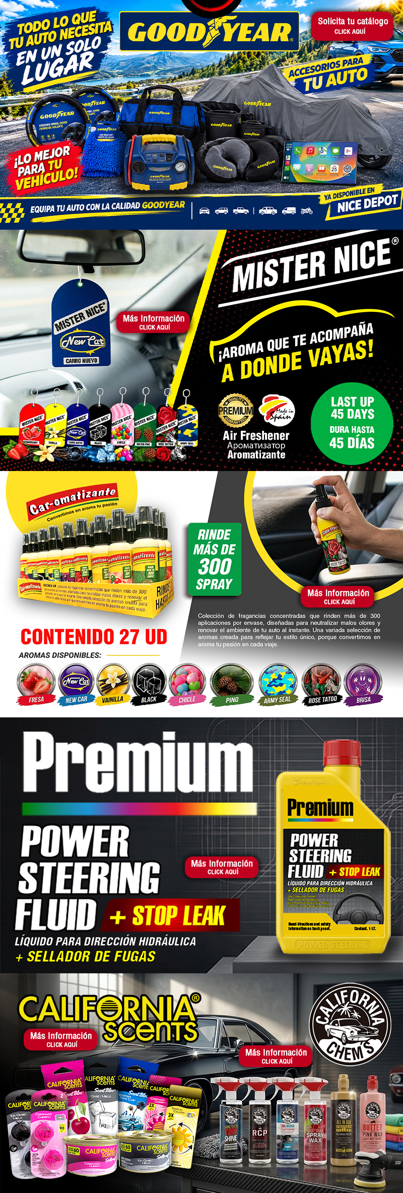 Nice Depot cuenta con un catálogo con más de 600 páginas de producto más vendido en toda Guatemala, con la mejor calidad y los mejores precios para tu negocio, aceitera, car wash, ferretería, clínica de colores, taller, etc.